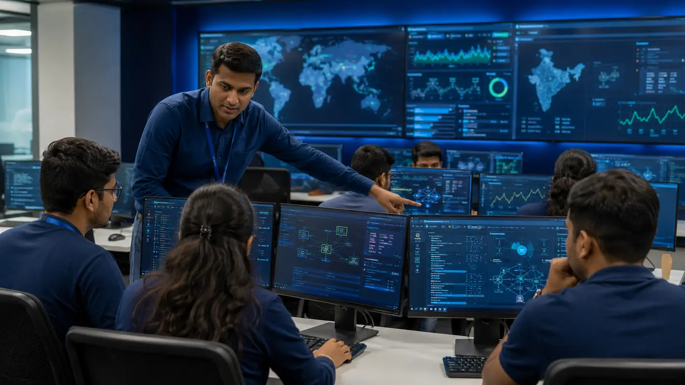 Students learning Cyber Security Course with a mentor at Excellence Technology
