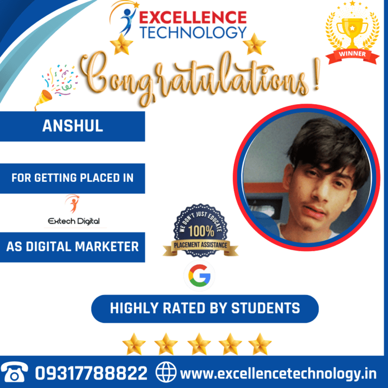 Excellence Technology placed student announcement 3