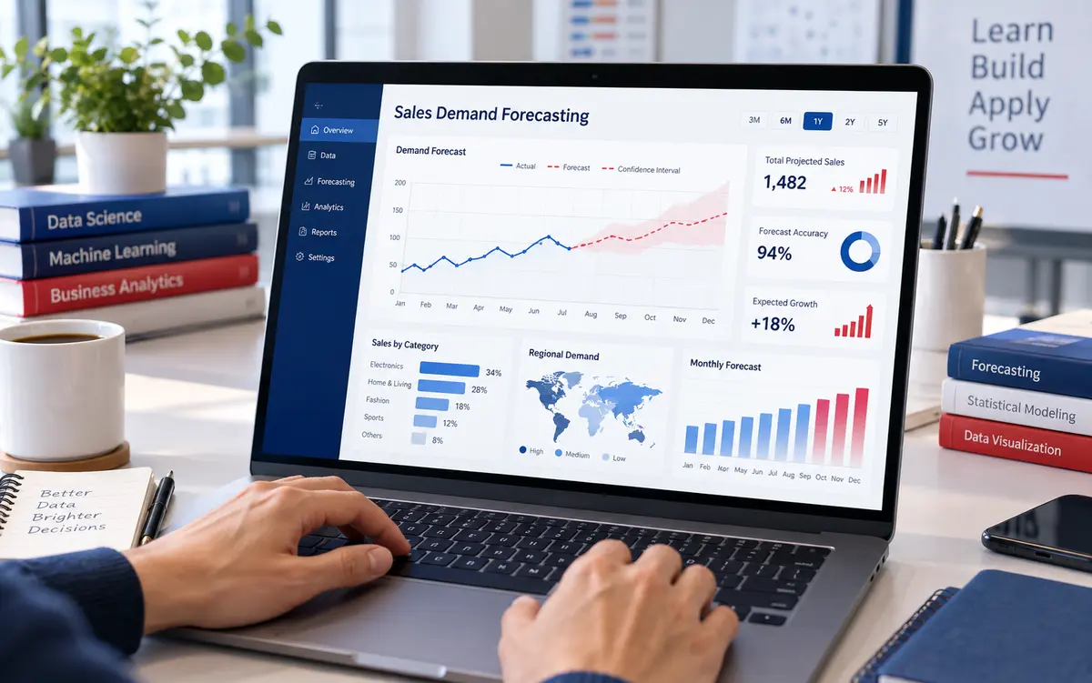 Sales demand forecasting dashboard project for Data Analytics students